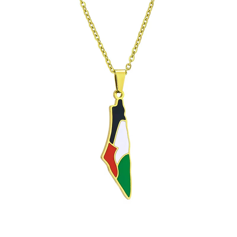 African Symbol Pendant Necklaces Gold Color Jewelry for Women Girls Africa Cultural Chain