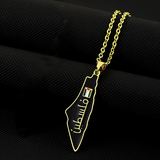 African Symbol Pendant Necklaces Gold Color Jewelry for Women Girls Africa Cultural Chain