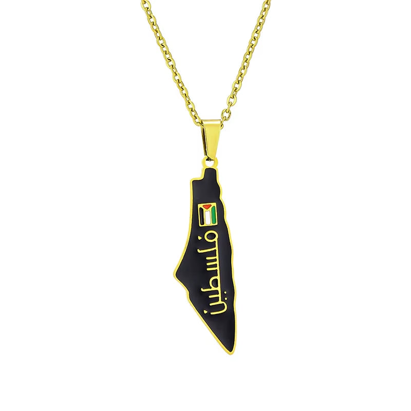 African Symbol Pendant Necklaces Gold Color Jewelry for Women Girls Africa Cultural Chain