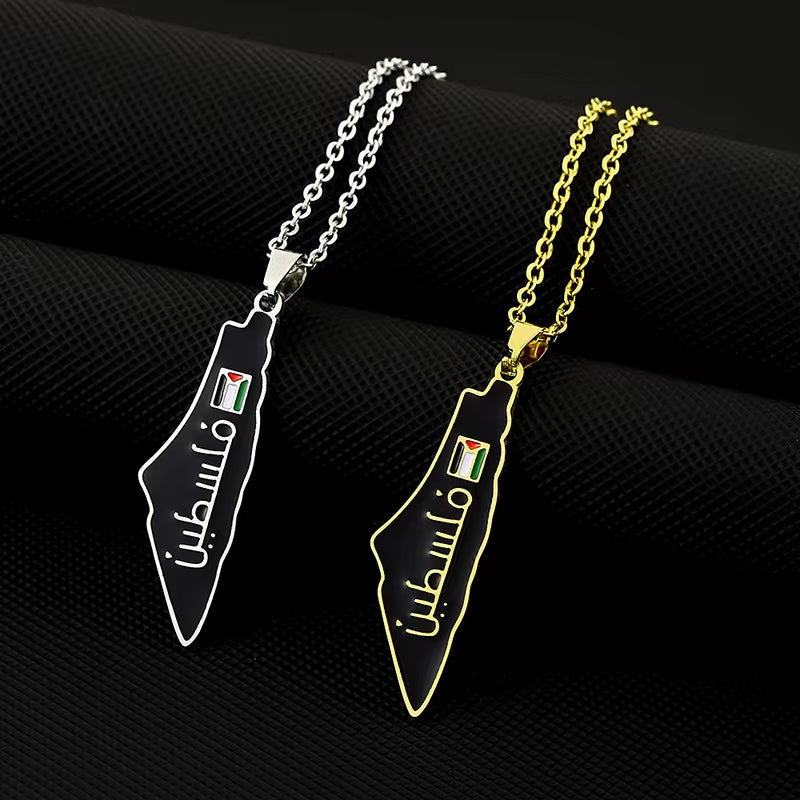 African Symbol Pendant Necklaces Gold Color Jewelry for Women Girls Africa Cultural Chain